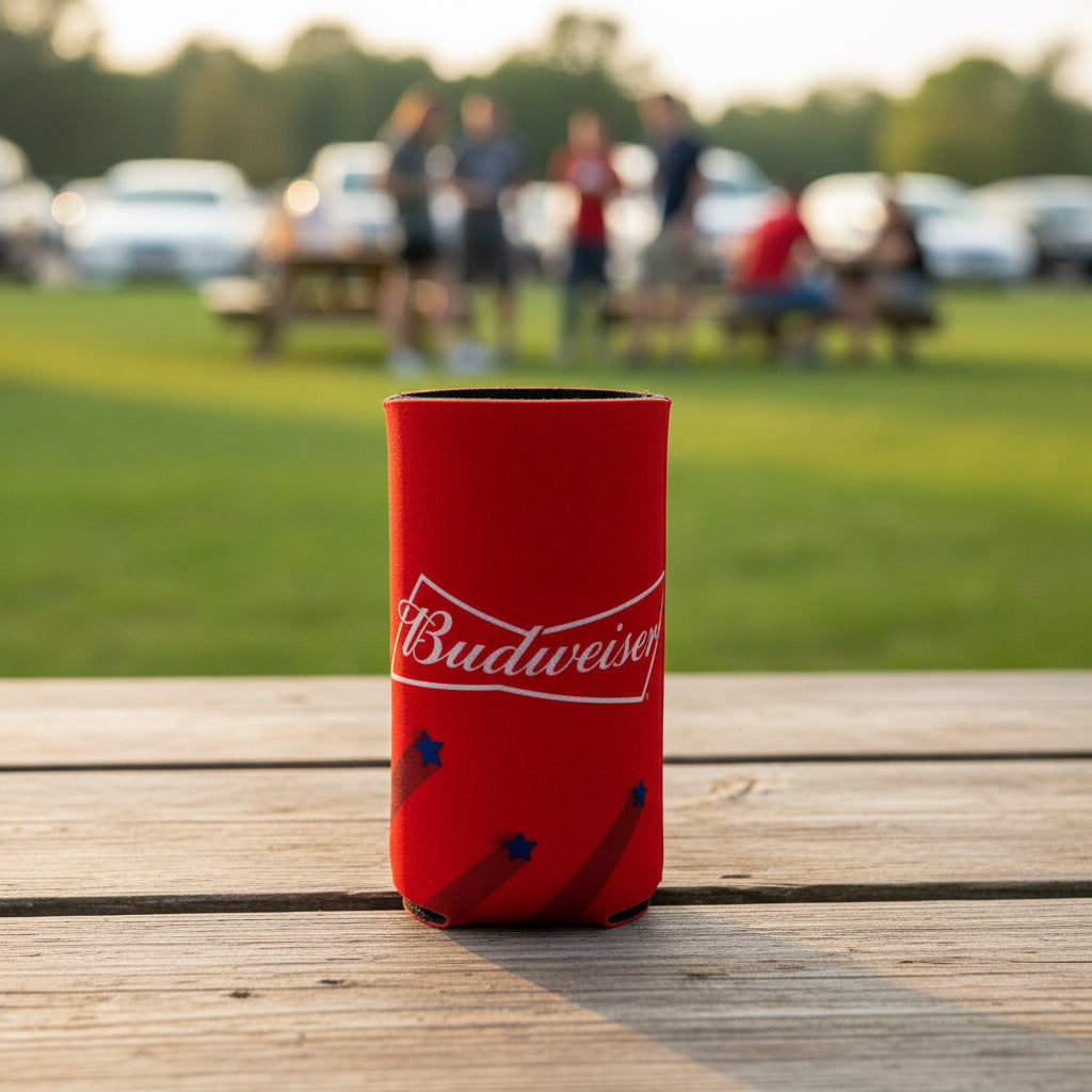25874 - Official with Tags Anheuser Busch Budweiser Koozie for Beer - |H-35|