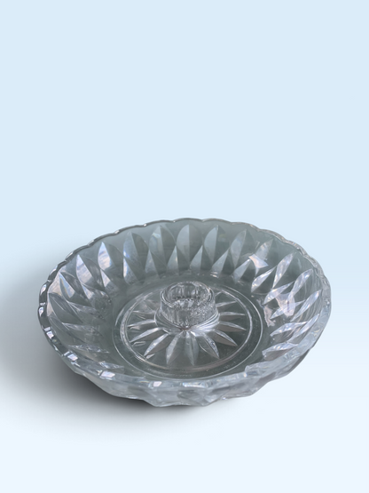 34277 - 5" Glass Tapered Candle Dish |F-16|