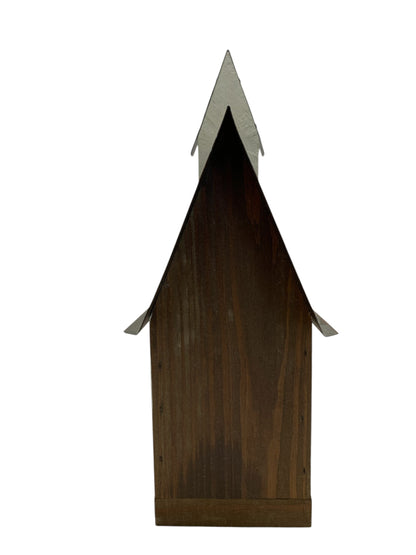 34821 - 12" Metal and Wood Church Birdhouse |TBD|