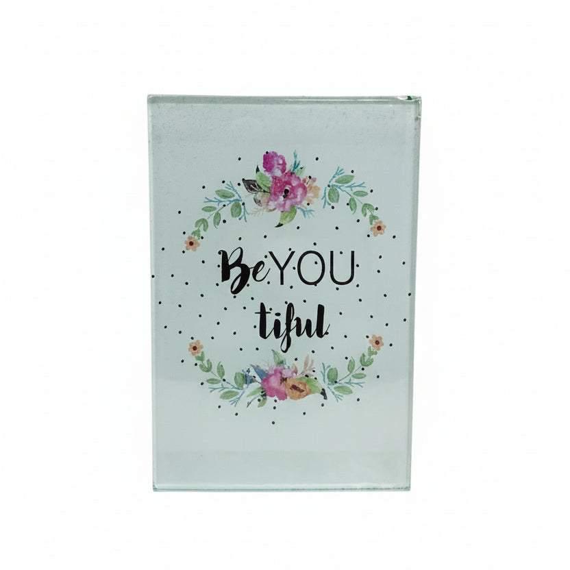 27784 - Beyoutiful Glass Sign 3X4.5" |1-28|