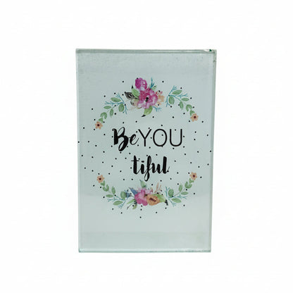27784 - Beyoutiful Glass Sign 3X4.5" |1-28|