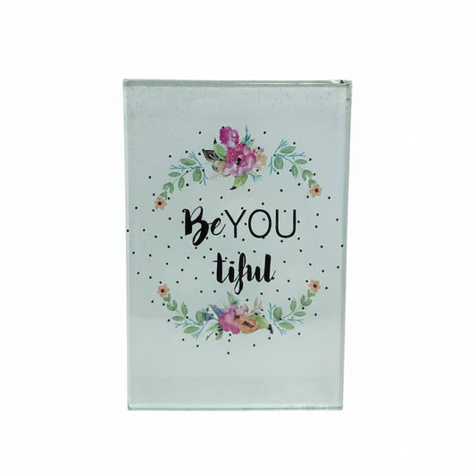27784 - Beyoutiful Glass Sign 3X4.5" |1-28|