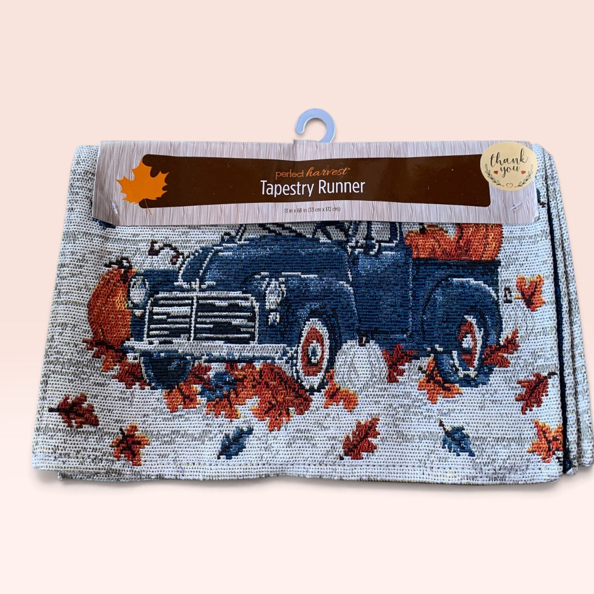 32494 - Blue Truck Tapestry Runner 13" |22-4|