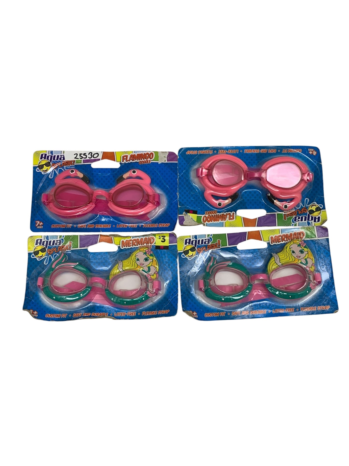 25530 - Flamingo and Mermaid Swim Goggles Set of Four 7" |TBD|