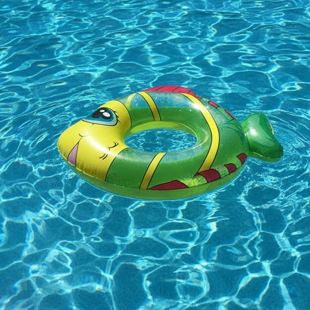 29717 - 28" Fish Swim Ring, 16" Beach Ball, Whale Ride-On, Watermelon Swim Armbands Set |TBD|