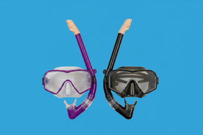 15341 - Black and Purple Adult Snorkel & Mask Set 12" |TBD|