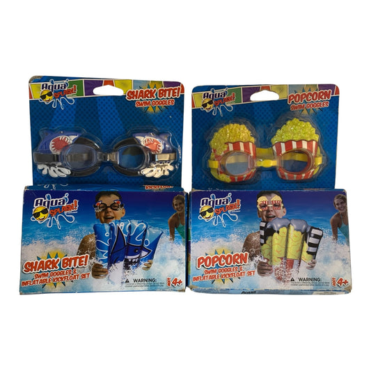 27944 - Popcorn and Shark Bite Swim Goggles KickFloat Set 6" |TBD|