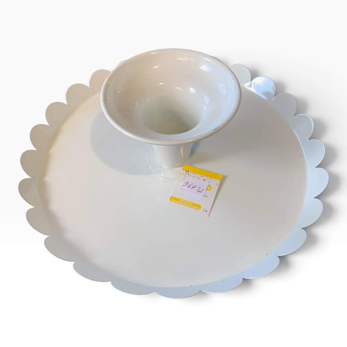 36972 - 11" White Metal Cake Stand - |F-30/H-52|