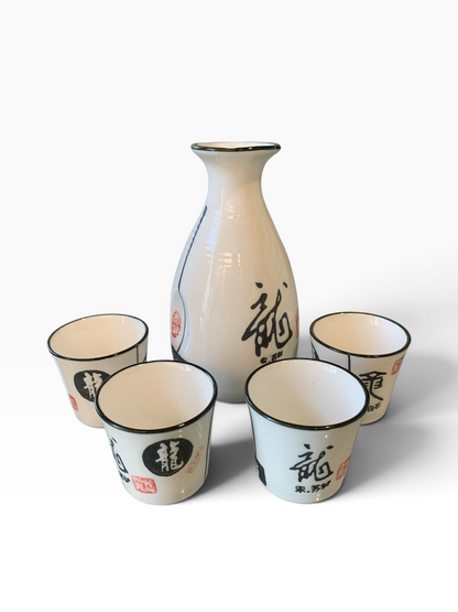 15740 - Glazed Ceramic 5 pc Sake Set |13-27|