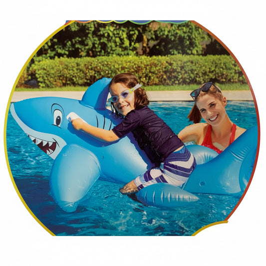 39536 - Giant Ride On Shark Inflatable 6 Ft |H-52|