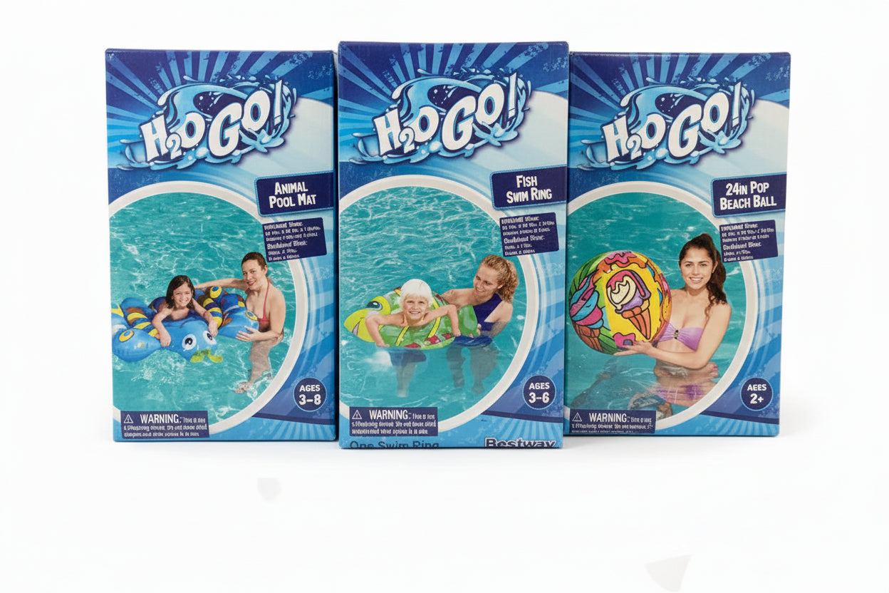 28412 - Butterfly Animal Pool Mat, 24" Beach Ball, Fish Swim Ring Set |TBD|