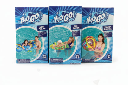 28412 - Butterfly Animal Pool Mat, 24" Beach Ball, Fish Swim Ring Set |TBD|