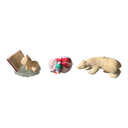 6037 - Hallmark Keepsake Bear Ornaments: Across the Miles, Northern Art Bear & A Little Nap 4" |TBD|