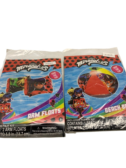 31808 - Miraculous Summer Beach Ball and Arm Floats Set 5.8" |TBD|
