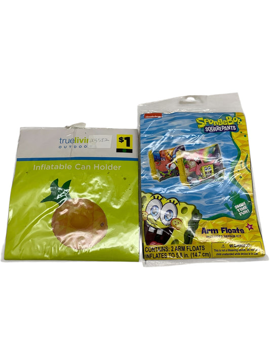 7912 - SpongeBob SquarePants Arm Floats and Pinapple Inflatable Can Holder 5.8" |TBD|