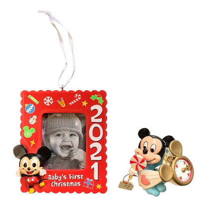 6069 - Hallmark Set of Two Mickey Mouse Ornaments-Dated 2021, Bundle of Joy |TBD|