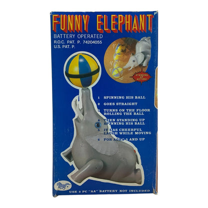 6955 - Vintage Retro 8" Pink Funny Elephant with Spinning Ball Battery Operated |R-57 Garage|