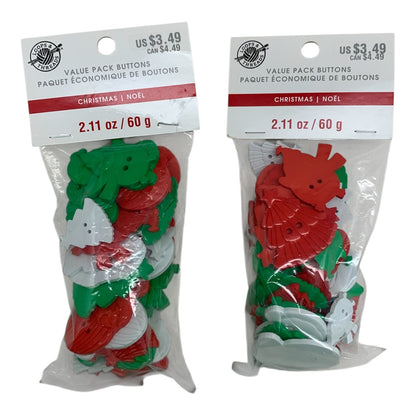 27718 - Two Packs Each Pack 2.11 oz Value Pack Christmas Buttons |TBD|