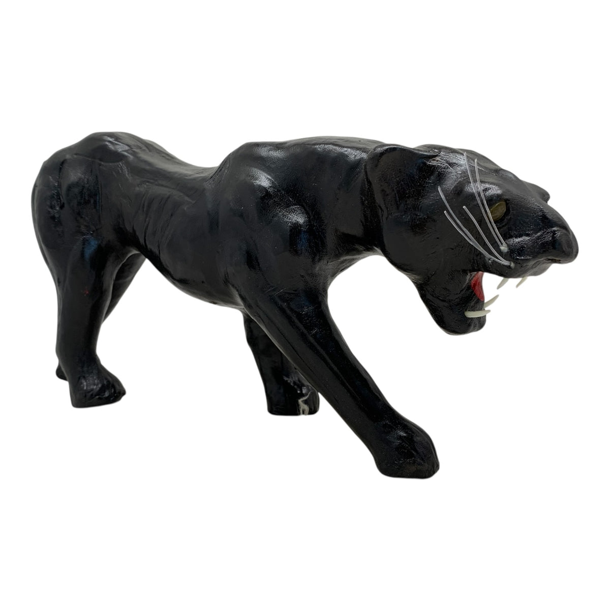15780 - 14" Black Leather Panther Cat |Z-06|