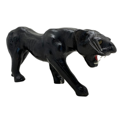 15780 - 14" Black Leather Panther Cat |Z-06|