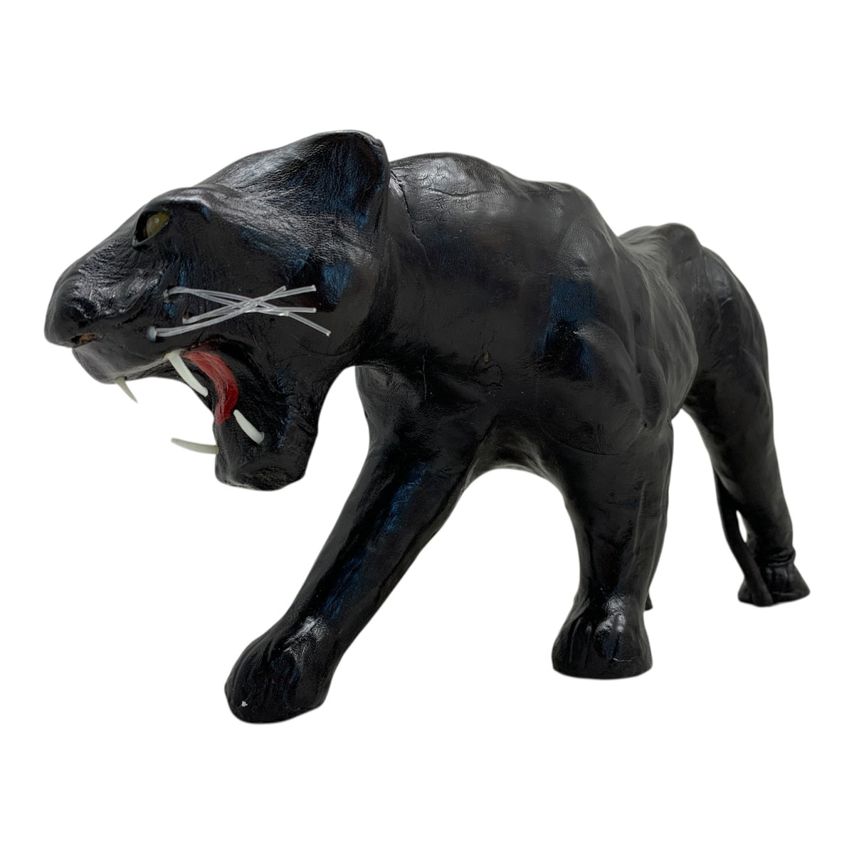 15780 - 14" Black Leather Panther Cat |Z-06|