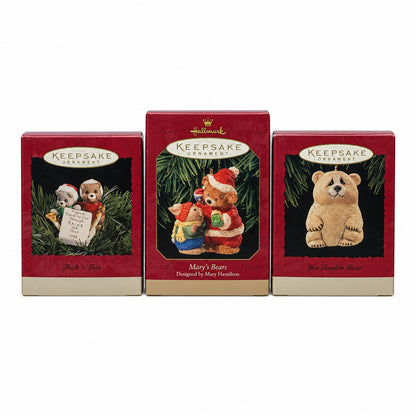 18600 - Hallmark Set of Three Teddy Bear Ornaments |TBD|