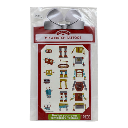 24020 - Mix and Match Robot Temporary Tattoos 9" |15-34|