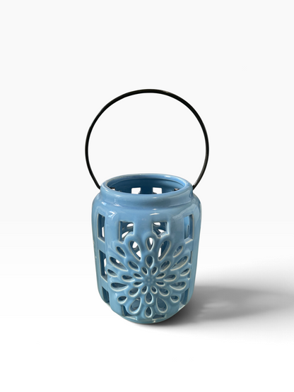 27260 - 6" Light Blue Candle Lantern |3-15|