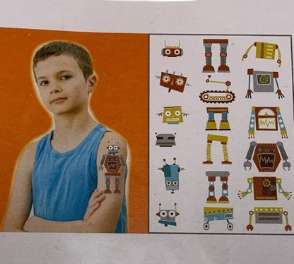 24020 - Mix and Match Robot Temporary Tattoos 9" |15-34|
