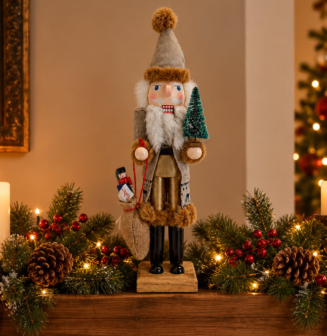 1363 - 16" White Wooden Santa Nutcracker |TBD|