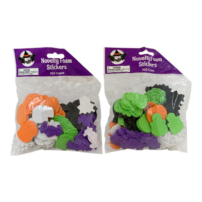 10692 - Set of Five Packs of 100 Count Novelty Foam Halloween Stickers 6" 500 Stickers - |2-16|