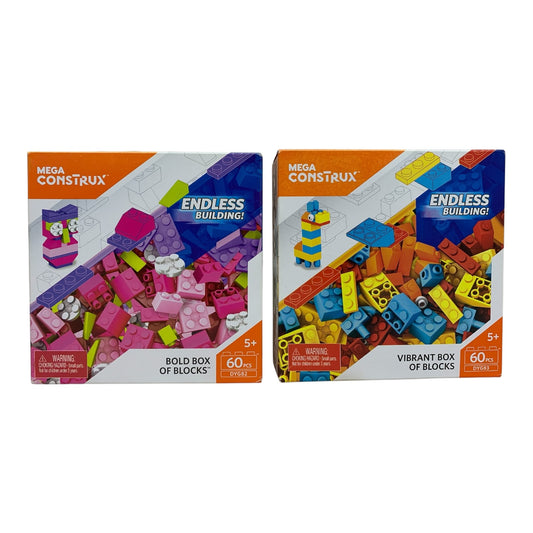 25791 - Set of Two Mega Construx Vibrant Box of Blocks 6" |2-16|