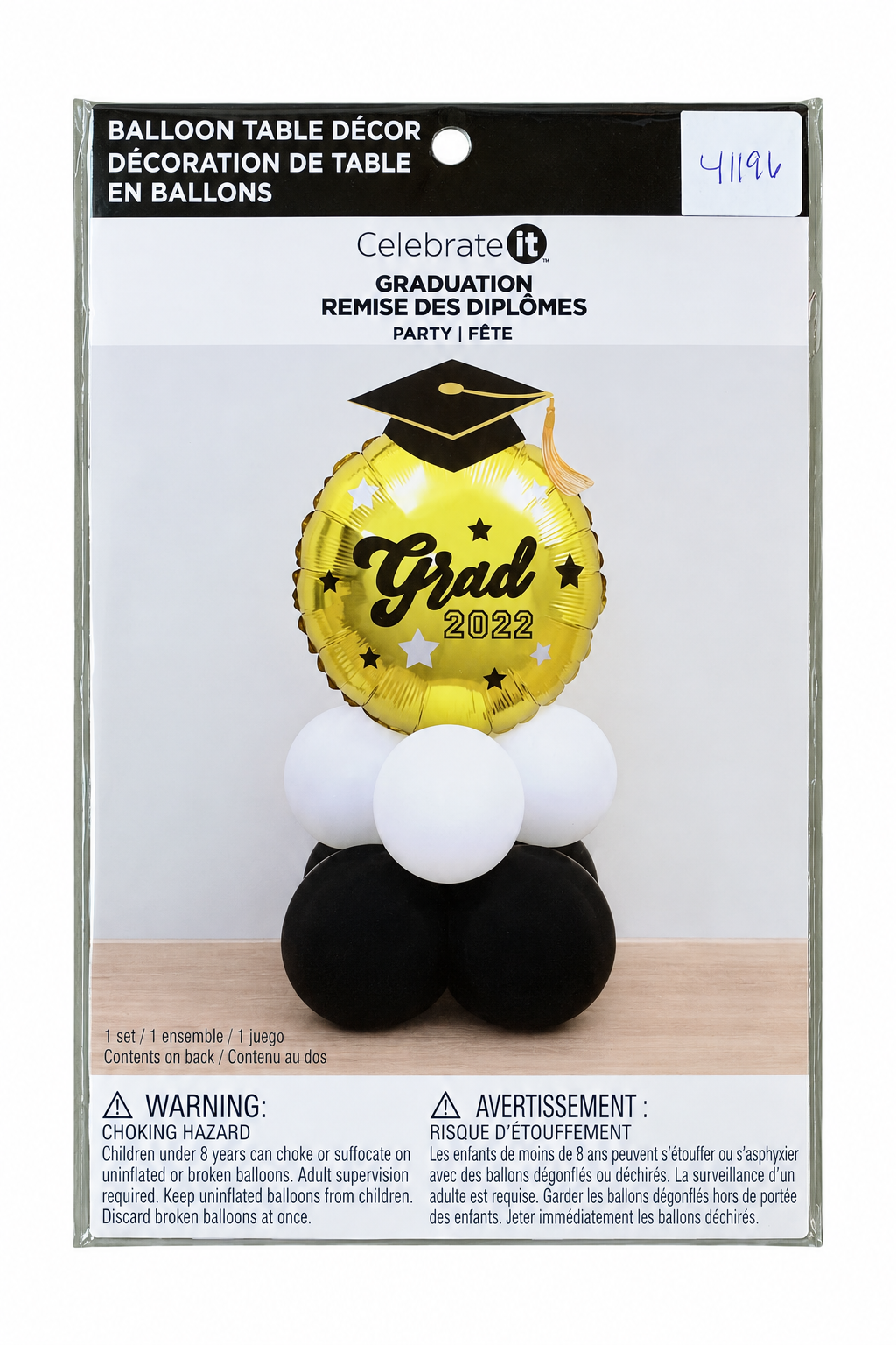 41196 - Grad 2022 Balloon Table Decor 9" |H-64|