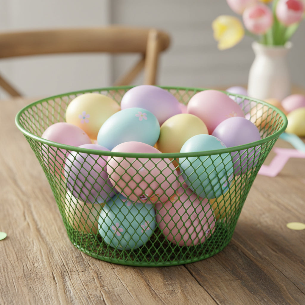 31068 - 8" Green Round Wire Basket |TBD|