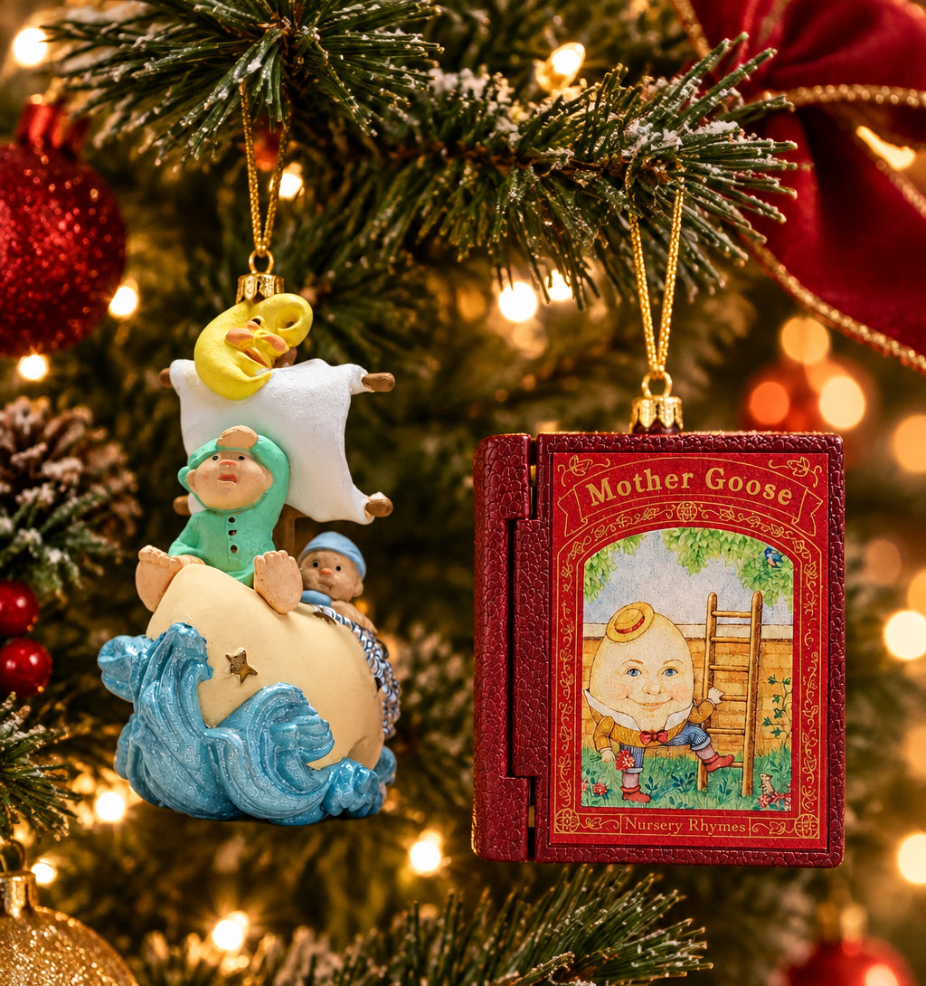 48140 - Hallmark Set of Two Mother Goose, Wynken, Blynken and Nod Ornaments |TBD|