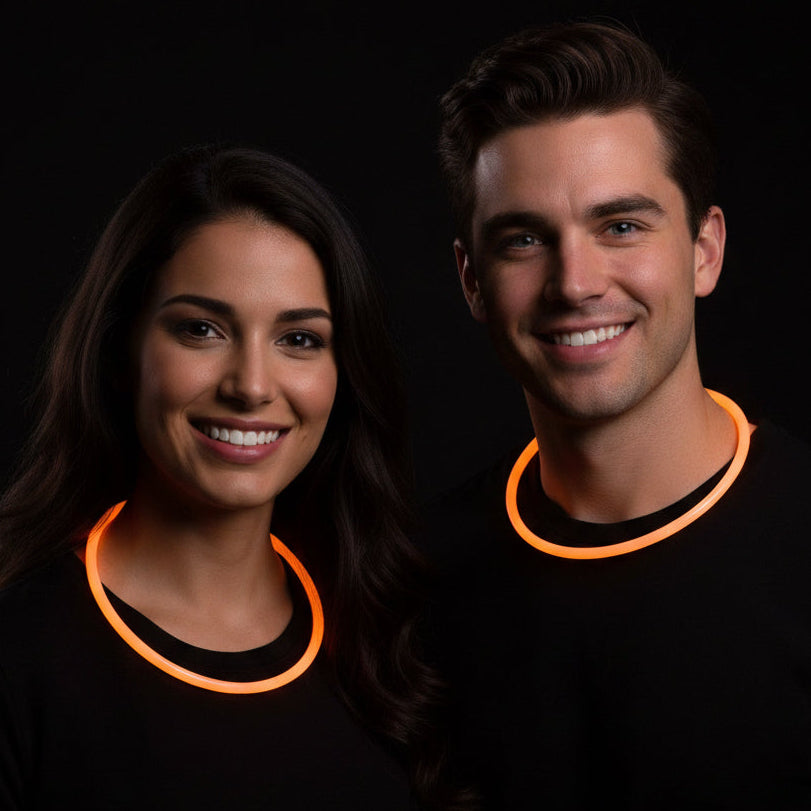 31917 - Set of Three Necklace Hoop Orange Glow in the Dark 21" |TBD|