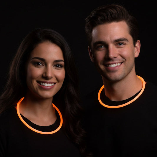 31917 - Set of Three Necklace Hoop Orange Glow in the Dark 21" |TBD|