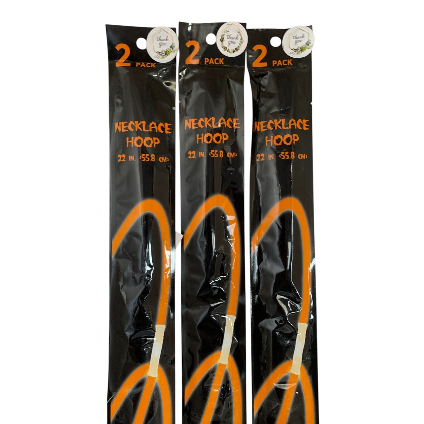 31917 - Set of Three Necklace Hoop Orange Glow in the Dark 21" |TBD|