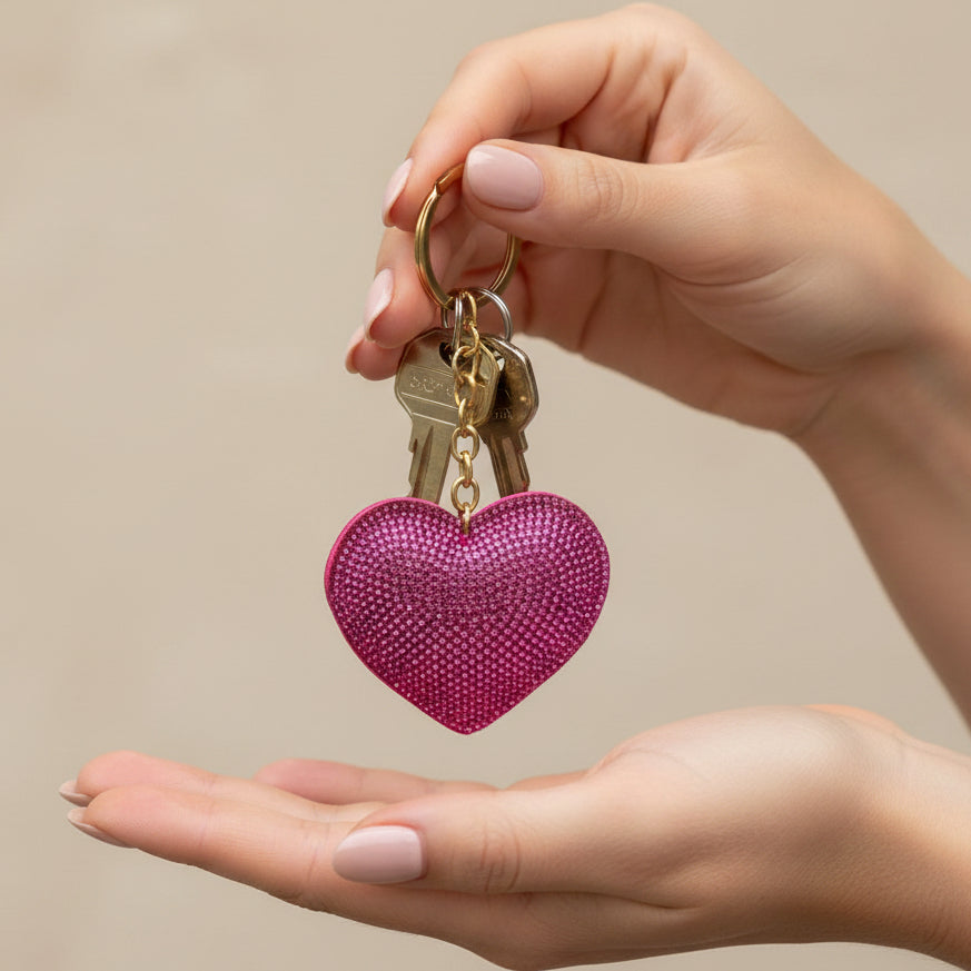 27487 - 3" Sparkling Plush Heart Keychain |TBD|