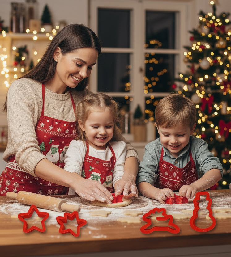 9746 - Set Of Six Red Xmas Cookie Cutter 3" |3-23|