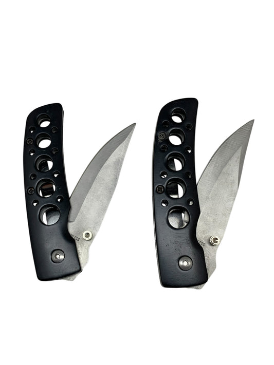 2519 - Black Handle Folding Pocket Knife 3 Inch Stainless Steel Blade |77|