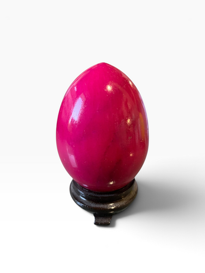 5703 - Set of Three 3" Fuchsia Egg Marble |ZA|