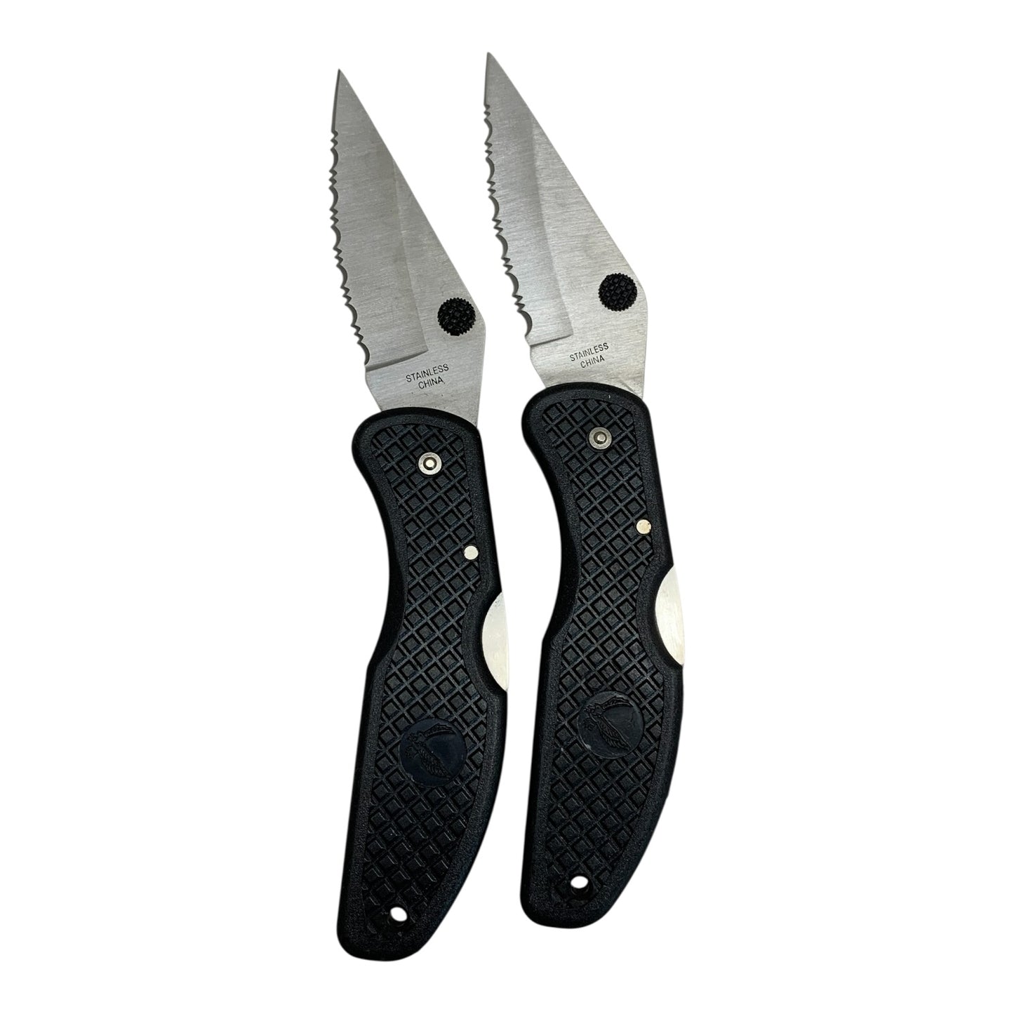 14820 - 2 Pack 9" Folding Black With Eagle Pocket Knife |77|