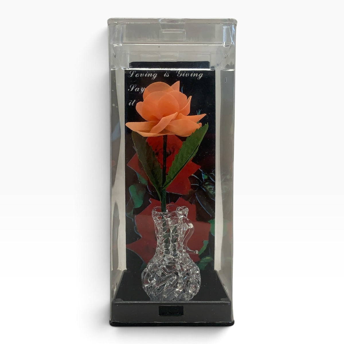 9531 - 5" Orange Everlasting Rose with Vase |TBD|