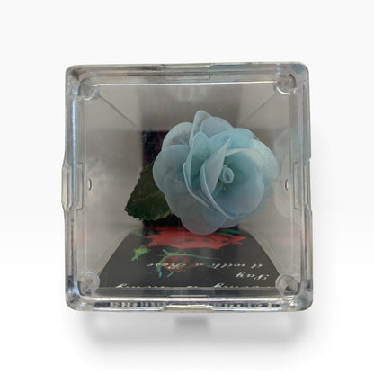 9104 - 5" Light Blue Everlasting Rose with Vase |TBD|