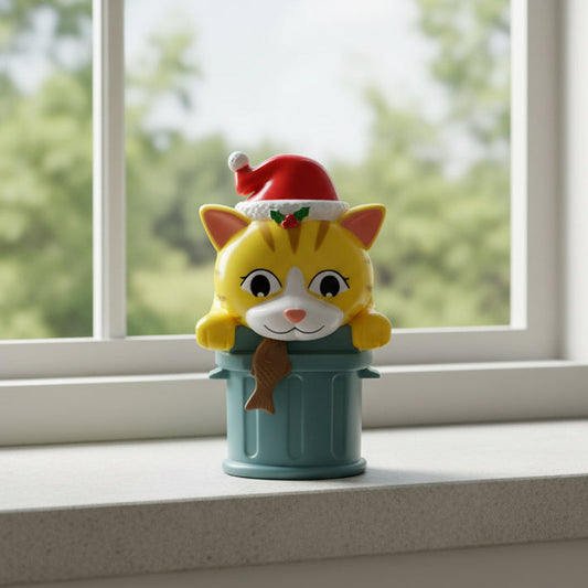 26891 - Cat With Fish Solar Bobble 4" |R-65 |