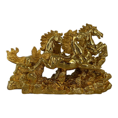 9716 - 12" 3 Gold Horses - Galloping |Z-59|Store|