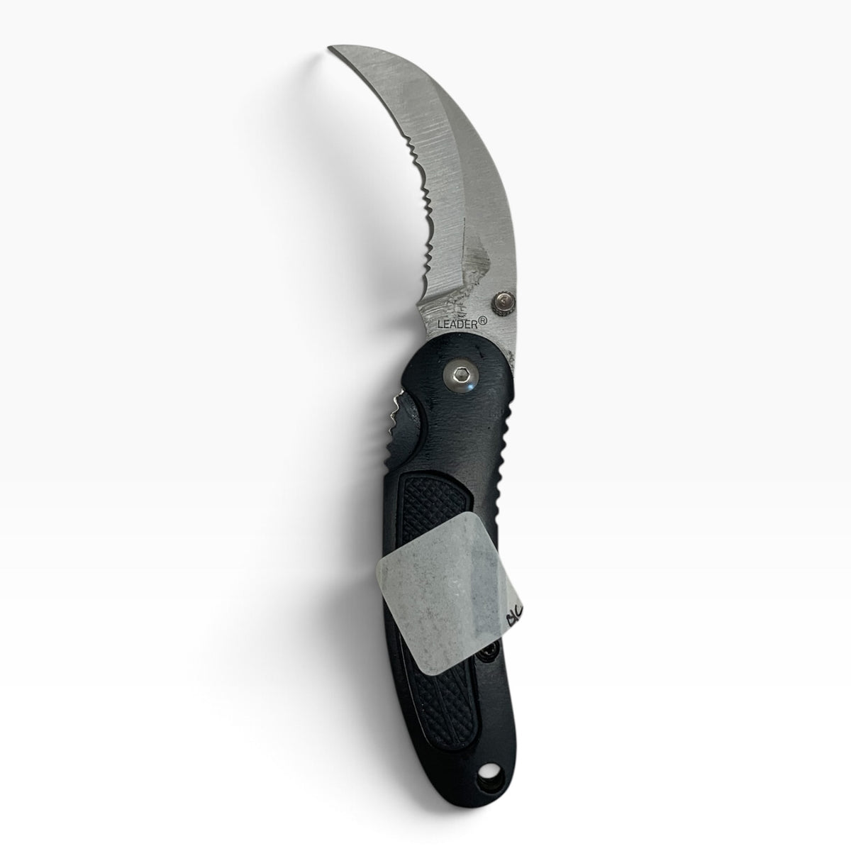 23111 - Black Serrated Folding Knife with Secure Pocket Clip – 4" Closed, 7.5" Overall Length  |85|