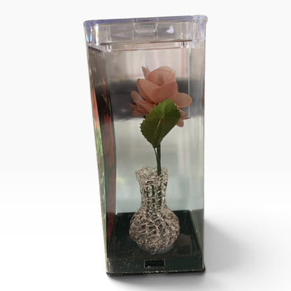 9184 - 5" Soft Peach Everlasting Rose With Vase |23-2|