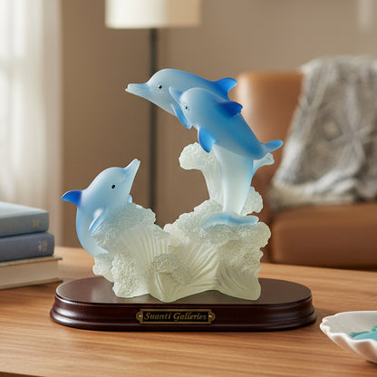 17120 - 7" 3 Blue & Clear Dolphins |Z-75|